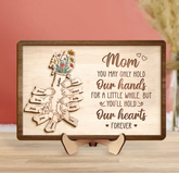 Individuell personalisierte Mama, individuelle 2-lagige Holzkunst – bis zu 10 Kinder – Geschenkidee zum Muttertag – Sie werden unsere Herzen für immer halten
